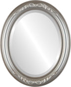 OVALCREST Oval Beveled Wall Mirror for Home Decor - Florence Style - Silver Shade - 40" x 28"