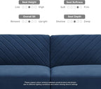 mopio 76.4" Futon Sofa Bed, Couch, Loveseat, Sleeper Sofa, Mid Century Modern Futon Couch, Sofa Cama, Couches for Living Room (Classic Blue Velvet)
