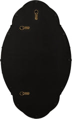 Kate and Laurel Novella Vintage Glam Ornate Mirror; 30 x 18; Black; Traditional Baroque Wall Mirror for Use as Decorative Bathroom Mirror or Fireplace Mantel Mirror