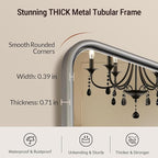 ANDY STAR Mirror for Bathroom, 24x36 Inch Brushed Nickel Bathroom Rectangle Mirror for Wall, Modern Rectangular Thick Tube Metal Frame for Vanity Over Sink, Explosion-Proof Film, Horizontal/Vertical