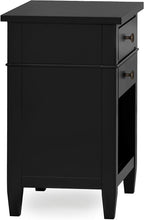 SIMPLIHOME Carlton SOLID WOOD 24 Inch Wide Contemporary Bedside Nightstand Table in Black, For the Living Room and Bedroom
