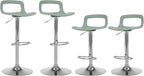 NOBPEINT Contemporary Chrome Air Lift Adjustable Swivel Bar Stool (4 Pieces, Mint Green)