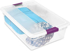 Sterilite 12-Pack 32 Quart ClearView Latch Box, Stackable Organizer Bins with Latching Lids - Clear Plastic Organization Containers for Closet, Bedroom, Shelving Units and Everyday Home Storage