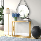 Arlo 36'' Wide Rectangular Console Table in Brass