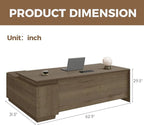 L-Shaped Executive Desk with Reversible Cabinets, Lockable Drawers & Cable Management – Large Wood Office Desk for Home or CEO Office(Walnut,63" L*32" W*30" H)