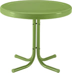 Crosley Furniture Griffith Weather Resistant Retro Metal Outdoor Side Table for Patio, Deck, Porch, Oasis Green