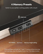 FEZIBO One-Piece Standing Desk Adjustable Height Stand up Home Office Desk, 55x24 Inch Electric Standing Computer Desk, with 4 Memory Presets, Headphone Hook, Black