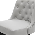 MINCETA Bar Stools Set of 4, PU Leather Barstools, 26 Inch Upholstered Counter Stools with Low Tufted Back and Footrest, Swivel Counter Height Barstools for Kitchen Island Home Bar Light Gray