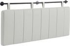 UEV Queen Headboard Only, Wall Mounted Hanging Upholstered Bed Head Board, Modern Vertical Channel Design of Fine Linen, Elegant Light Yellow Fluted Headboard for Bedroom (Light Yellow, Queen Size)