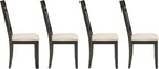 Crosley Furniture Hayden Modern Farmhouse Slat Back Wood Dining Chairs Set of 4, Kitchen Chair, Slate/Crème