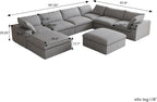 Cloud Couch Modular Sectional Sofa with Storage Ottomans,Oversized Down Filled 8 Seater Convertible Sectional Sofas, Gray Wide Deep Seat Couch for Living Room,Covers Washable&Replaceable