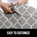 GORILLA GRIP powerGRIP Drawer Shelf and Cabinet Liner, Thick Strong Hold, Non-Adhesive Liners Protect Kitchen Cabinets and Cupboard, Bathroom Drawers, Easy Install, Breathable Mat, 20" x30', Gray