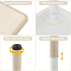 Kids Table and 4 Chairs Set, Height-Adjustable Toddler Table and Chairs Set with Graffiti Desktop, 23.6''L x 23.6''W Children Activity Table for Daycare, Classroom, Home