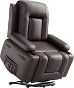 GarveeHome Power Lift Recliner Chair - Heat and Massage, PU Leather Electric Lift Recliner Chair for The Elderly, Adjustable Back and Legs, Designed for The Elderly and People with Mobility impaired
