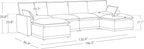 CHITA 147" Oversized Cloud Couch, Modern Modular Sectional Sofa Set for Living Room, 6 Seater U Shaped Sectional Couch, Taupe
