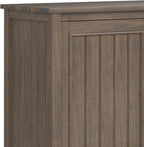 SIMPLIHOME Lev SOLID WOOD 60 inch Wide Contemporary Wide Storage Cabinet in Smoky Brown for the Living Room, Entryway and Family Room
