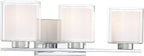 Possini Euro Design Dorris Modern Wall Mount Light Chrome Silver Hardwired 22" Wide 3-Light Fixture Clear Outer Opal Inner Glass Shade for Bedroom Bathroom Vanity Reading Living Room Hallway