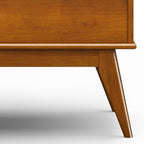 SIMPLIHOME Draper Lift Top Coffee Table - 48 inch Wide Solid Hardwood Mid-Century Modern Cocktail Table in Teak Brown, Functional Living Room Table with Storage Compartment, Open Shelf and Angled Legs