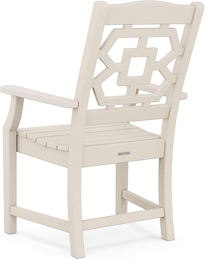 Martha Stewart by POLYWOOD® Chinoiserie Dining Arm Chair in Sand