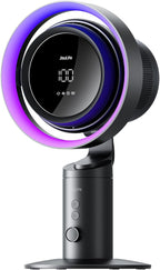 JISULIFE Table Purifier Fan, 3-in-1 Air Purifier Cool: HEPA H11 Filter, 7-Color RGB Light, 100-Speed, 10000mAh Battery, 120° Oscillating Desktop Fan for Gaming/Office Desk