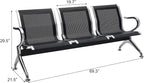 Kinsuite Waiting Room Chair - 3-Seat Airport Reception Lobby Office Bench, Black