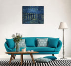 Wieco Art Starry Night Over the Rhone by Van Gogh Classic Oil Paintings Reproduction Modern Seascape Giclee Canvas Prints Artwork on Canvas Wall Art Ready to Hang for Living Room Home Decorations