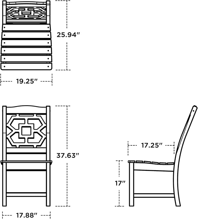 Martha Stewart by POLYWOOD® Chinoiserie Dining Side Chair in Green