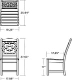 Martha Stewart by POLYWOOD® Chinoiserie Dining Side Chair in Mahogany