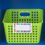 Really Good Stuff Large Plastic Book Baskets, 13.25" by 10" by 5.5" - 12 Pack, Rainbow Color, Classroom Library Organizer, Toy Storage, Multi-Purpose Organizer Basket