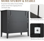 RoyalCraft Black Fluted 3 Drawer Dresser, 32 inch Wide Dresser Nightstand for Bedroom, Modern Wood Chest of Drawers, Large Painted Nightstand with 3 Drawers for Closet, Hallway, Entryway