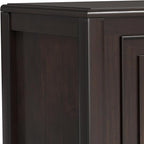 SIMPLIHOME Connaught Entryway Storage Bench - 36 inch Wide Solid Wood Small Storage Trunk Seat in Chestnut Brown, Traditional Bench for Entryway or Living Room with Lift-Up Lid and Paneled Front