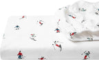Eddie Bauer - Flannel Sheets Twin Size, Anti-Pilling & Wrinkle Resistant Cotton, Touchably Soft for All-Season Comfort - Bed Sheets with Matching Pillowcases & Fitted Sheet (Ski Slope)