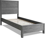 Grain Wood Furniture Montauk Solid Wood Bed, Twin Size, Rustic Grey