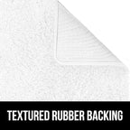 GORILLA GRIP Bathroom Rugs, 60x24, Ultra Soft Absorbent Mat, Thick Plush Bath Rug, Machine Washable, Microfiber Quick Dry, Mats for Shower, Bathtub and Floor, Home Decor Accessories, White