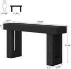 Tribesigns 63-Inch Long Console Table, Farmhouse Wooden Sofa Table Behind The Couch, Narrow Entryway Table for Entrance, Hallway, Living Room (Black)