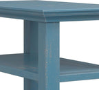 SIMPLIHOME Acadian 14-inch Wide Solid Wood Narrow End Table in Distressed Coastal Blue, Transitional-Style Side Table for Living Room, Bedroom, or Family Room with 2 Open Shelves
