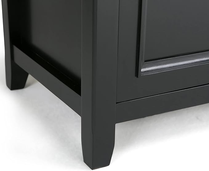 SIMPLIHOME Amherst Solid Wood Universal TV Media Stand, 54 Inch Wide, Transitional, Living Room Entertainment Center, Storage Cabinet and Shelves, for Flat Screen TVs up to 60 Inches in Black