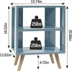 Night Stand, Blue Kids Nightstand, Modern End Table with Open Storage, 2-Tier Nursery Bedside Table for Small Space, Living Room, Bedroom