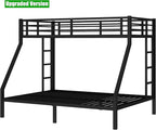 Latest Upgrade & Stronger Steel Twin XL Over Queen Bunk Bed, Heavy Duty Thickened More Rust-Proof Metal Bunk Queen Bed with Enhanced Legs & Slats (Easier Assembly)