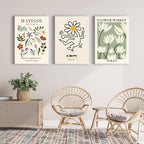Matisse Art wall Décor,Flower Market Print Set of 3, Keith Haring Wall Art,11x14in Unframed Real Quality Canvas Paintings for Art Poster Decoration in kitchen, bathroom,living room,bedroom