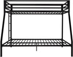 Allewie Metal Bunk Bed Twin Over Full Size for Junior & Adults with Ladder and Heavy Duty Guardrail, Small Space Saving Design for Bedroom Kid Room and Dorm, Black