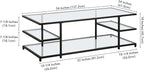 Henn&Hart 54" Wide Rectangular Coffee Table in Blackened Bronze, for Home, Living Room, Bedroom, Entertainment Room, Office