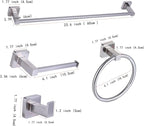 5 Pieces Brushed Nickel Bathroom Hardware Set,Wall Mounted 23.6 inch Towel Bar Set,Towel Rack Set,Toilet Paper Holder, Bathroom Accessories Set