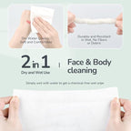 Disposable Face Towel 100 Cont,7.9"X7.9"Clean Face Towelettes for Washing Face, 100% Cotton Soft Dry Wipe, Biodegradable Face Towels & Facial Tissuel Travel Size for Cleaning,Makeup Removal