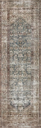 Loloi Amber Lewis Georgie Collection GER-04 Teal/Antique 8'-4" x 11'-6", .19" Pile Height, Area Rug