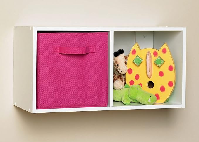 ClosetMaid Cubeicals 2 Cube Storage Shelf Organizer Bookshelf, Stackable or Hanging Wall Mount, Easy Assembly, White Wood Finish