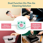 Sponge n' Go: Mini Travel Dish Soap & Sponges | Eco-Friendly, Soap-Infused, Single-Use Cellulose Compressed Sponges | Your On-The-Go Cleaning Companion for Trips, Camps, Work (Pack 20)