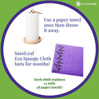 Swedish Dishcloth Cellulose Sponge Cloth, Absorbent, Reusable, Eco-Friendly, Set of 8 (Lavender)