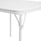 Flash Furniture Mindy Kids 5-Piece Folding Square Table and Chairs Set for Daycare and Classrooms, Children's Activity Table and Chairs Set, White