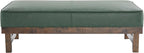 Christopher Knight Home Hillman PU Ottoman with Wood Frame,Rectangular Upholstered Footrest Bench,Non Storage Faux Leather Ottoman Bench for Living Room Bedroom Entryway Home Decor,Green